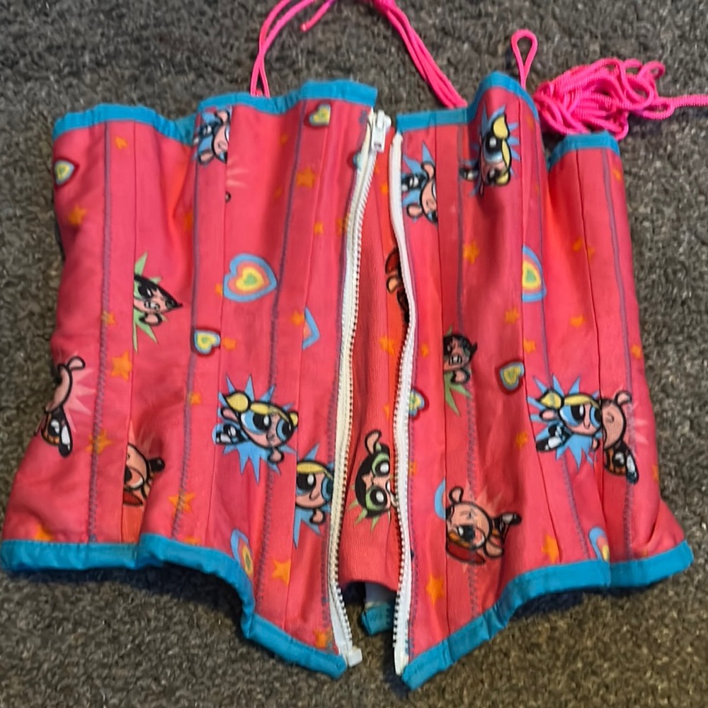 Vibrant powerpuff girls Print Corset